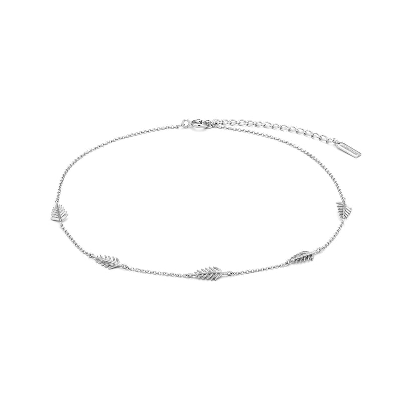 [Australia] - ANIA HAIE 925 Sterling Silver Bohemian Palm Leaf Chain Thin Choker Collar Minimalist Necklace 