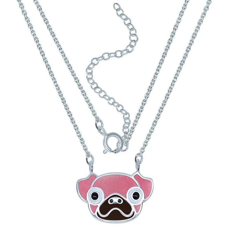 [Australia] - Katy Craig, Sterling Silver Pink Pug Necklace, Dog Lovers Gift 