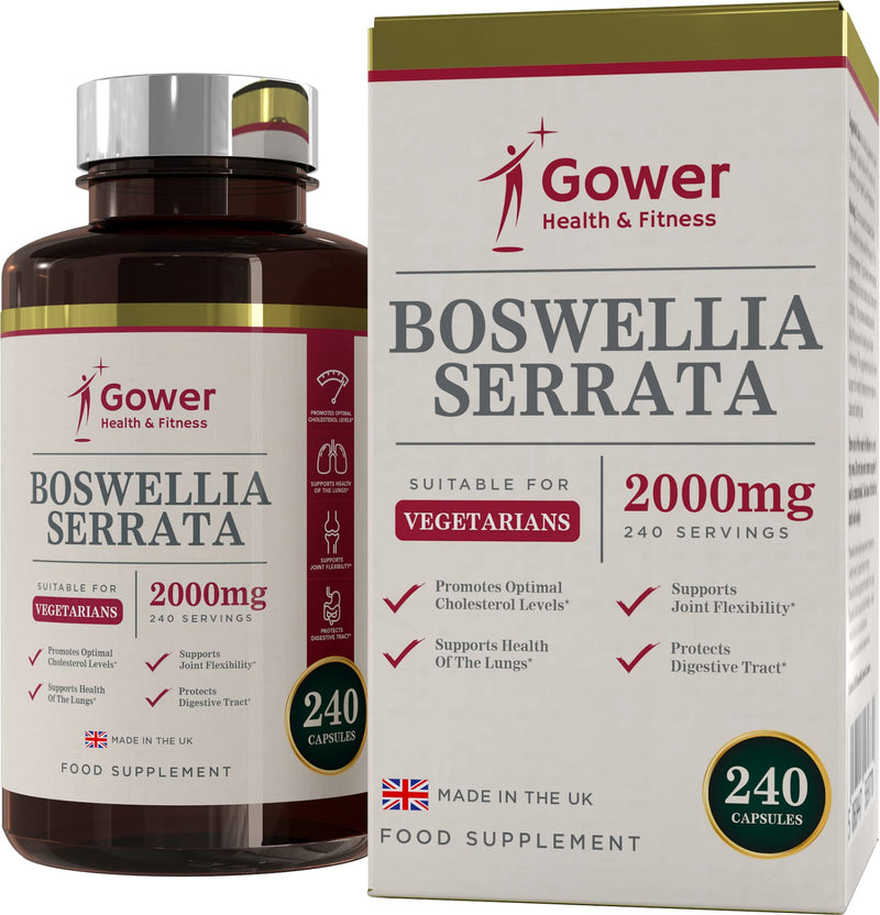 [Australia] - GH Boswellia Serrata Capsules 2000mg | Boswellia Indian Frankincense 5:1 Extract | 240 Vegetarian Capsules | Joint Care Supplement | Manufactured in ISO Licenced Facilities | Non-GMO & Gluten Free 1 Bottle (240 Capsules) 