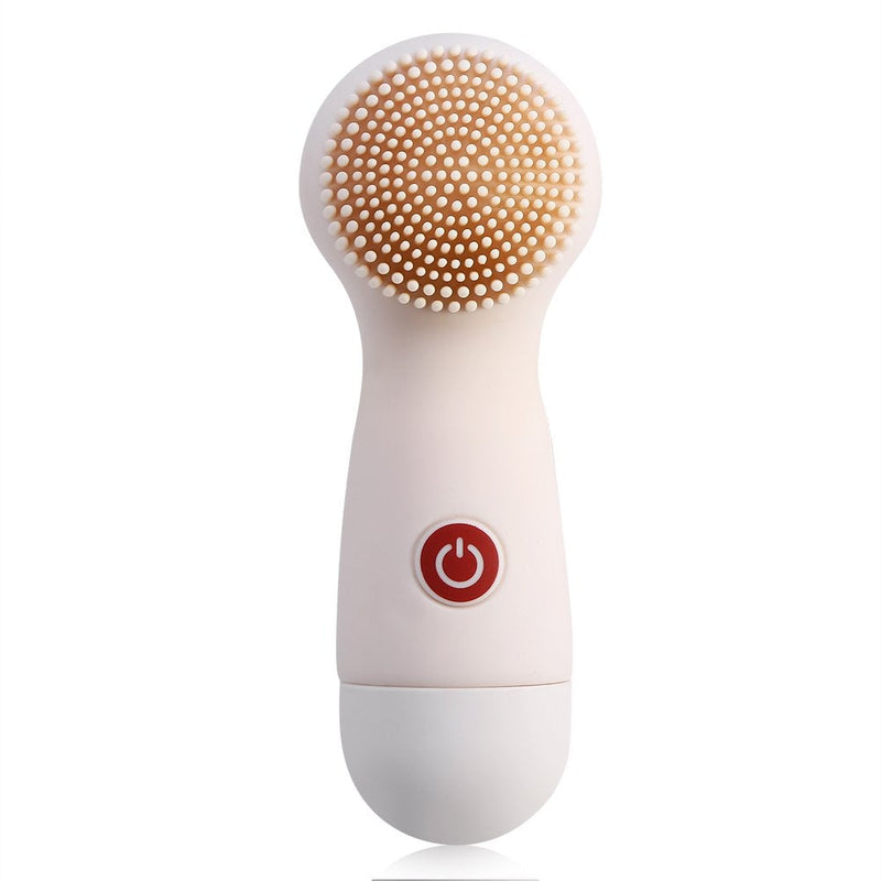 [Australia] - Portable Electric Facial Cleansing Brush, Electric Cleaning Massager Brush Handhold Silicone Waterproof Deep Cleaning System Cleaner and Anti-Aging Exfoliating for All Skin Types(White) White 