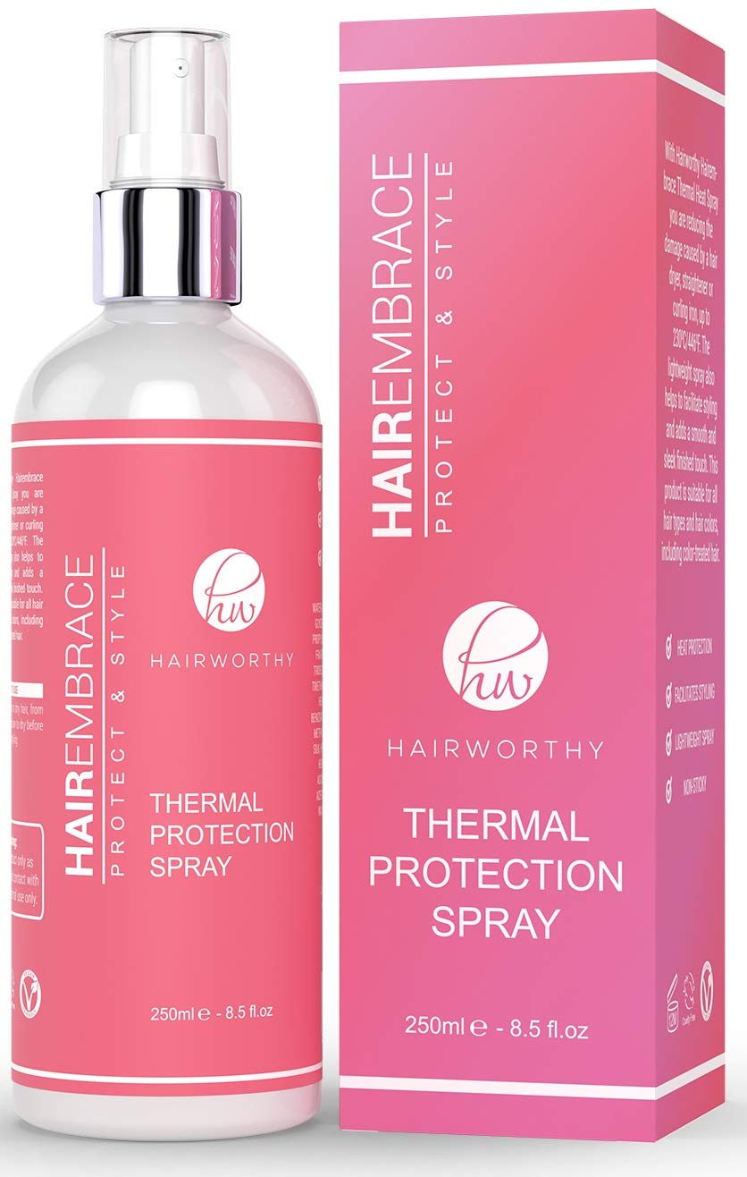[Australia] - Hairworthy Hairembrace Heat Protection Spray for Thermal Styling. Restore Shine to your Hair, Anti-Frizz, Protect & Style. 
