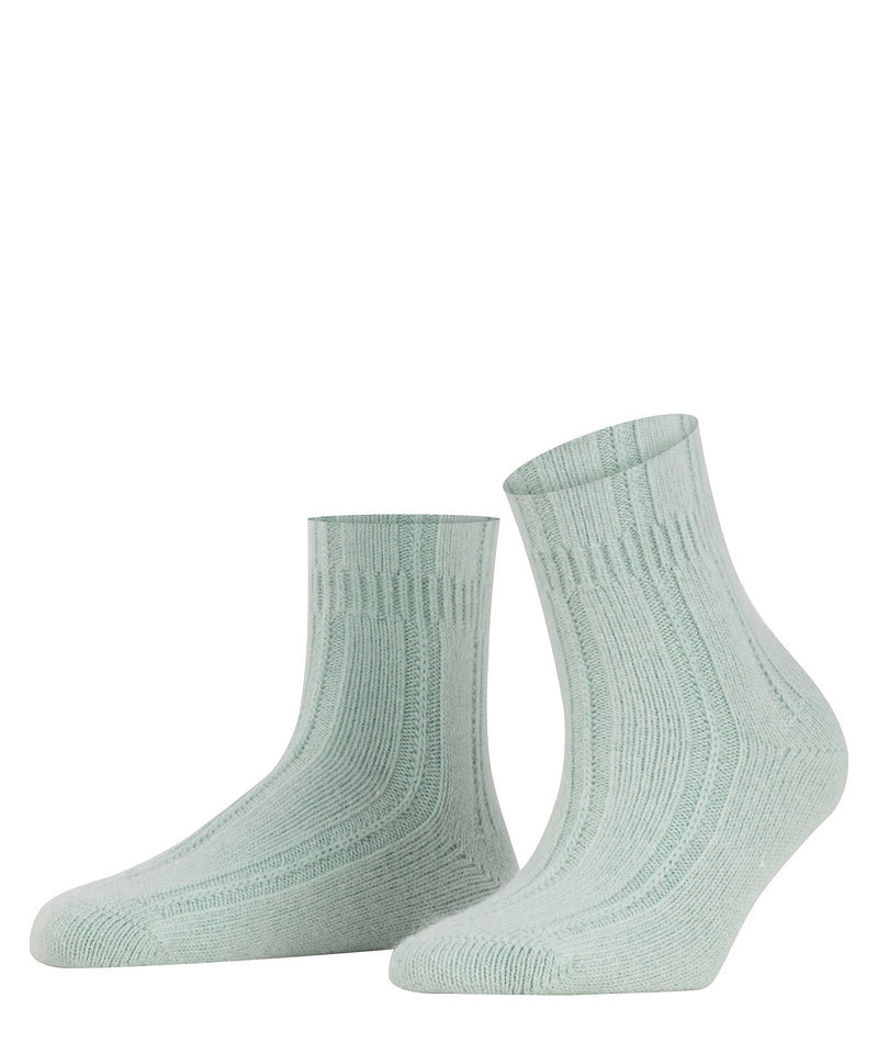 [Australia] - FALKE Women's Bedsock Socks Angora Wool Black White More Colours Ladies Thick Thermal Fluffy Indoor Sock Calf Length Plain 1 Pair 2.5-5 Green (Peppermint 7792) 