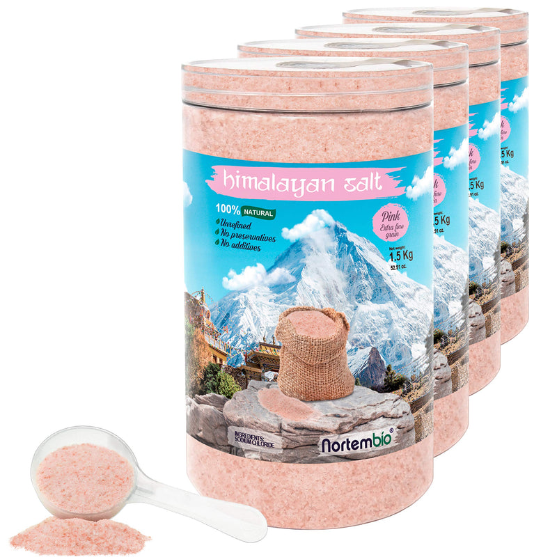 [Australia] - Nortembio Pink Himalayan Crystals 4 x 1,5 Kg. Extra Fine (0,5-1 mm). 100% Natural. Bath Salts and Personal Care. Premium Quality. 4x1,5 kg 