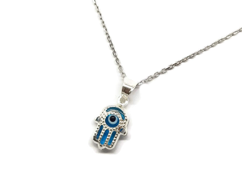 [Australia] - Mystic Jewels by Dalia - Evil Eye Crystal Necklace and 925 Sterling Silver - Hand of Fatima - Hamsa - for Men and Women 