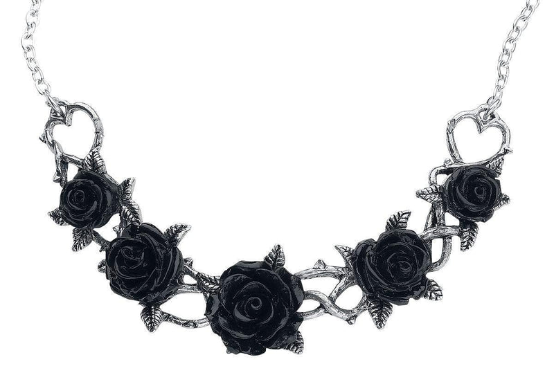 [Australia] - Alchemy Gothic Rose Briars Choker Women Necklace Silver-Coloured, Pewter, 