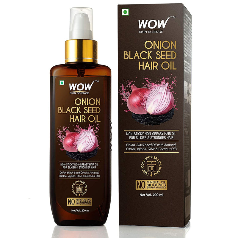 [Australia] - WOW Onion Black Seed Hair Oil - Promotes Hair Growth - Controls Hair Fall - No Mineral Oil & Silicones - 200mL 