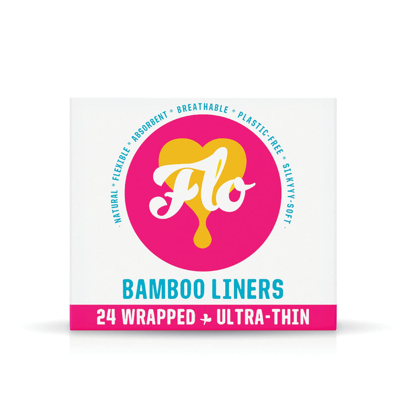 [Australia] - Flo Organic Bamboo Leakproof, Highly Absorbent Slim Panty Liners - Individually Wrapped - Biodegradable & Cruelty, Plastic & Vegan Free - 24 Pack 24 Count (Pack of 1) 