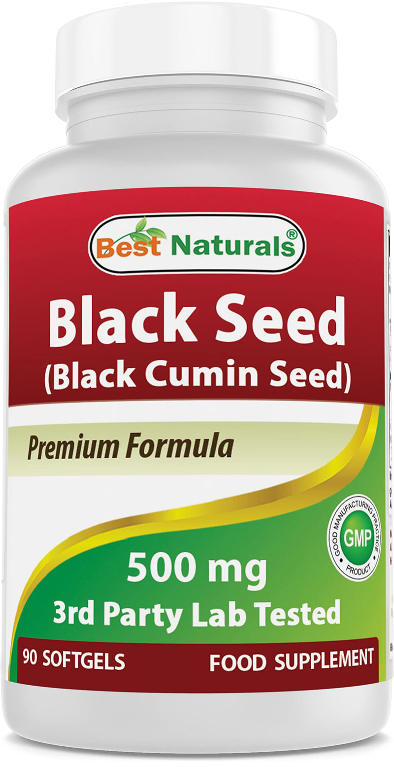 [Australia] - 2 Pack - Best Naturals Black Seed Oil Capsules 500 mg 90 Count - Minimum 0.95% Thymoquinone per Black Cumin Seed Oil softgel 