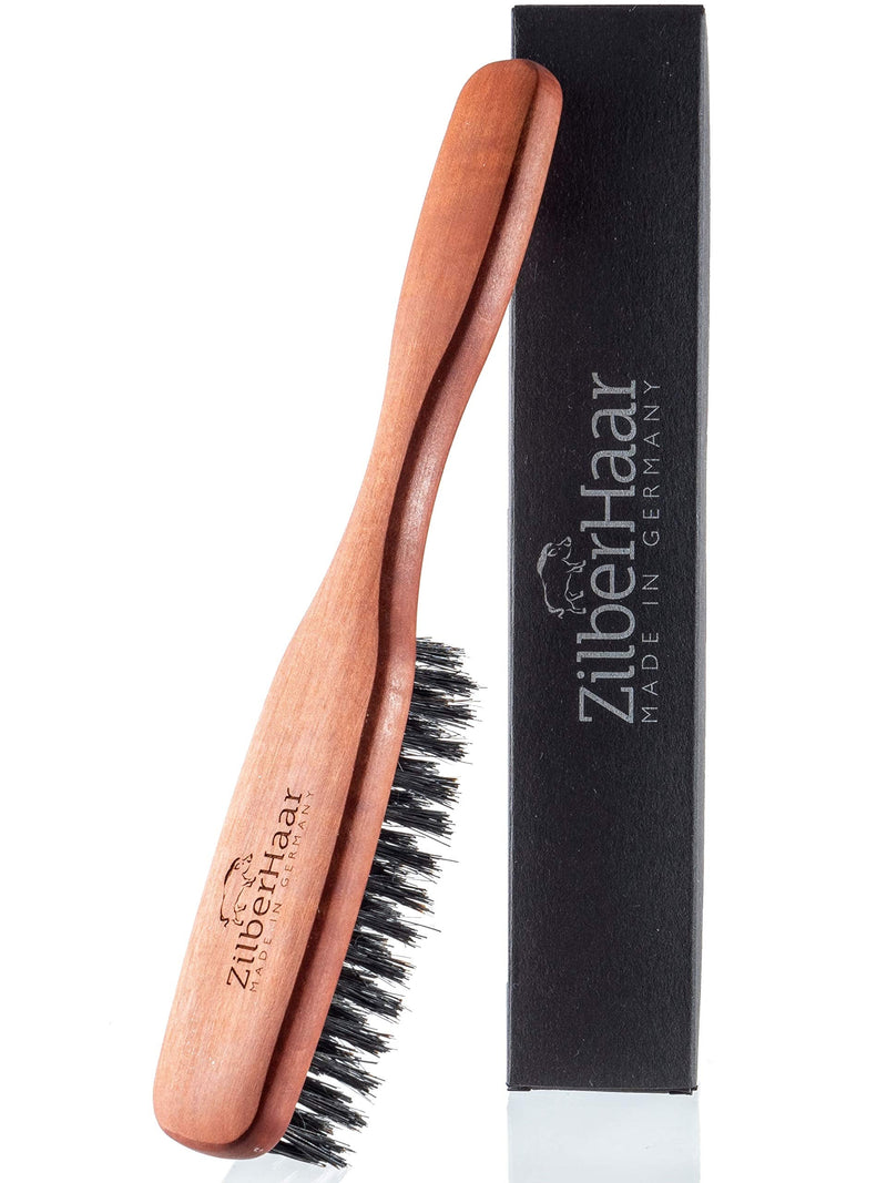 [Australia] - ZilberHaar - Long Hair & Beard Brush - Made From Stiff First Cut Boar Bristles and Pearwood - Perfect Beard Care for Men - Works with all Beard Balms and Beard Oils - 8.6 Inches Long 