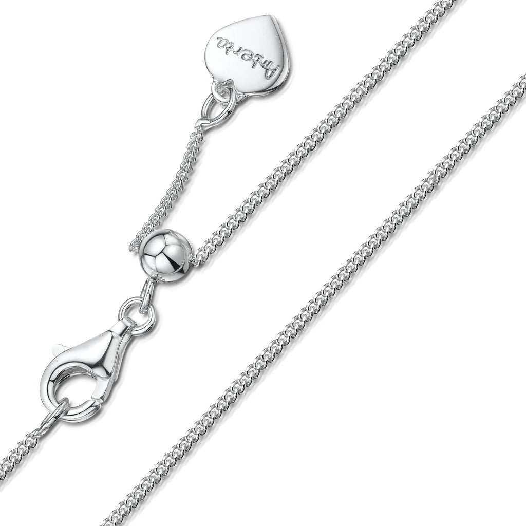 [Australia] - Amberta 925 Sterling Silver - Chain Necklace with Heart Symbol - Various Types - Adjustable up to 22" inch - Round Slider 1. Curb Chain With Round Slider 