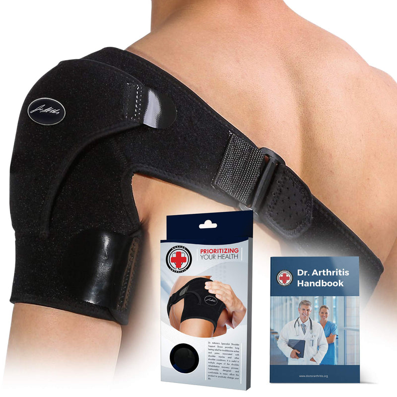 [Australia] - Doctor Developed Shoulder Support/Shoulder Strap / Shoulder Brace & Handbook (Black) Black 