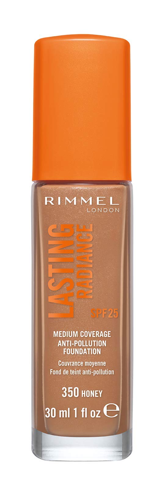 [Australia] - Rimmel Lasting Radiance Medium Coverage Anti Pollution Foundation, SPF 25, 350 Honey (Rimmel Wake Me Up Foundation Upgrade) 