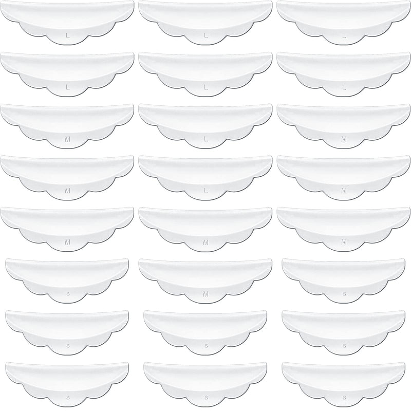 [Australia] - 24 Pieces Silicone Eyelash Shield Pads with S/M/L Size, Lash Lift Rods Makeup Beauty Tool Makeup Utensil Reusable Lash Lifting Shield Pads Supplies 