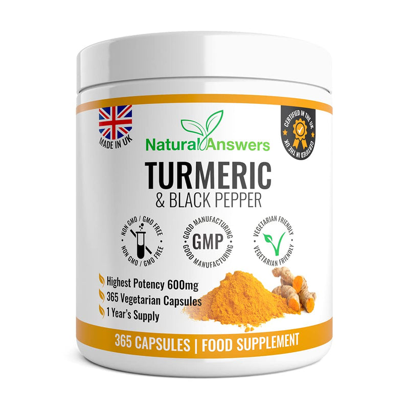[Australia] - 365 Turmeric Capsules 1 Year Supply High Strength Turmeric Capsules with Black Pepper Turmeric Tablets 365 Vegetarian Capsules Turmeric Curcumin One A Day Turmeric Supplement Curcumin 