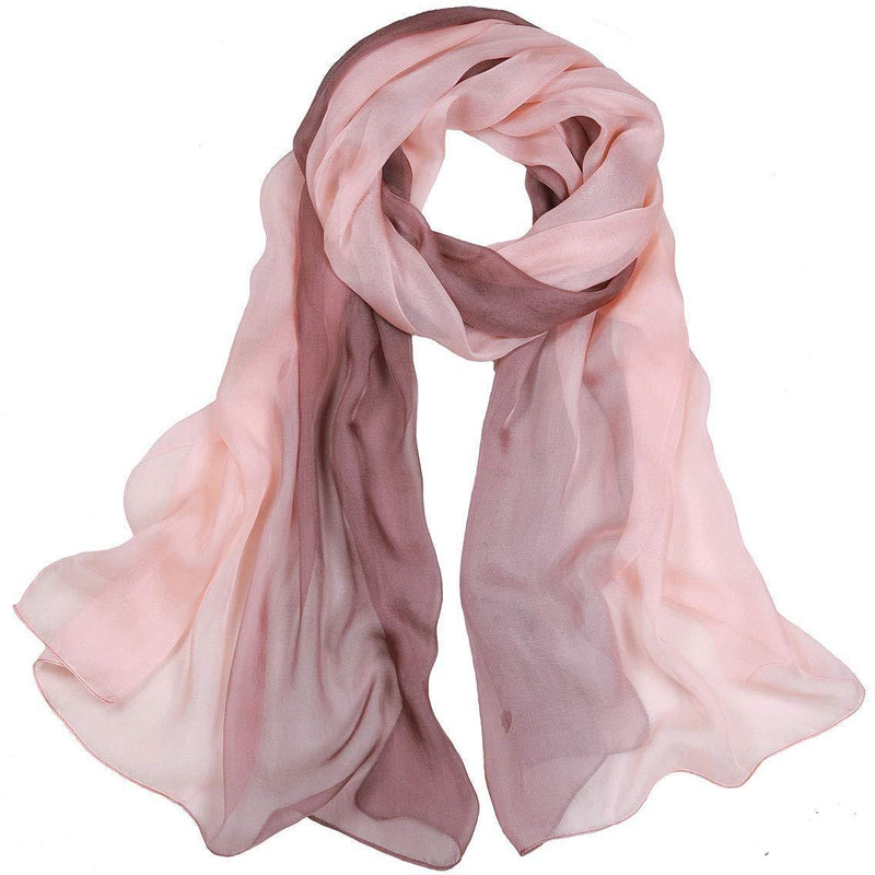 [Australia] - Silk Scarf Gradient Colors Scarves 100% silk Long Lightweight Sunscreen Shawls for Women 5# L68.89''xW24.4'' 