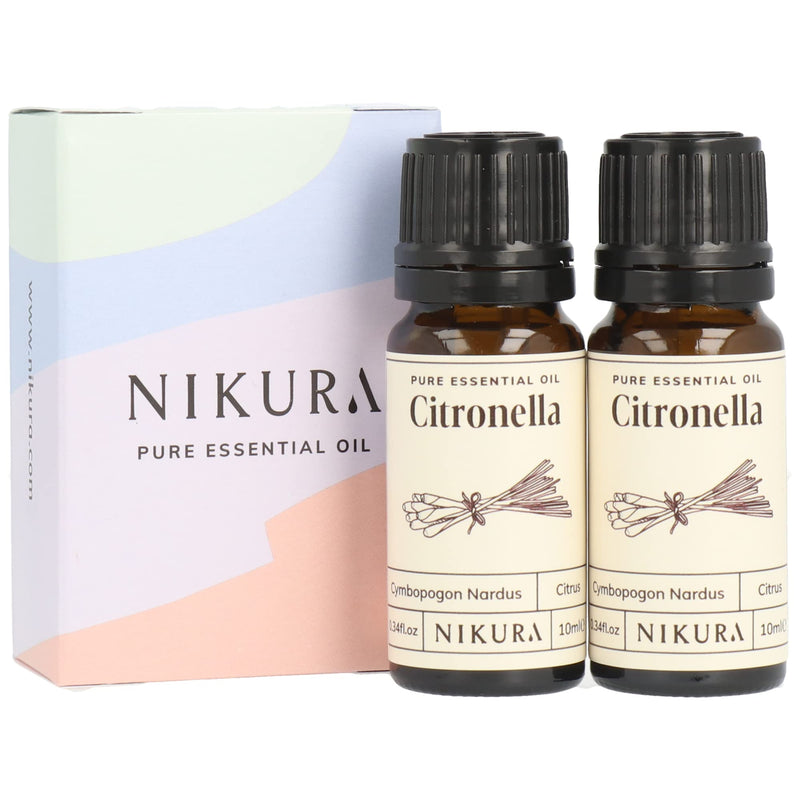 [Australia] - Nikura Citronella Essential Oil - 20ml (2 x 10ml) | Great for Candle Making, Wax Melts, Aromatherapy Oil, Natural Soap Making | Cleaning Supplies | 100% Pure Natural Oils | Vegan 