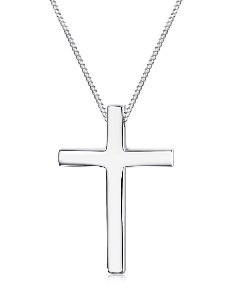 [Australia] - Sllaiss 925 Sterling Silver Cross Necklace for Men Women Best Gift Cross Pendant Necklace 18’’ 