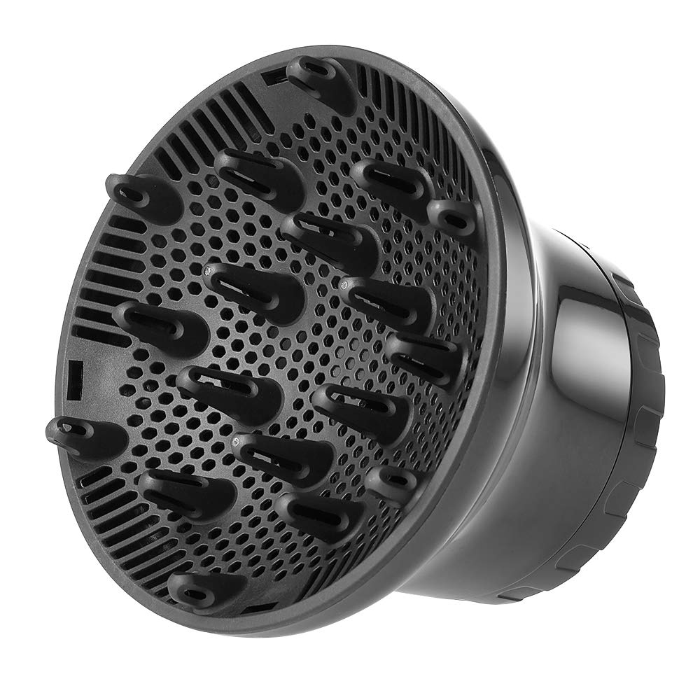 [Australia] - Universal Hair Diffuser, Adjustable Hair Dryer Diffuser Nozzle Suitable for 1.57in to 2.76in for Natural Curly Wavy Hair -Black Black 