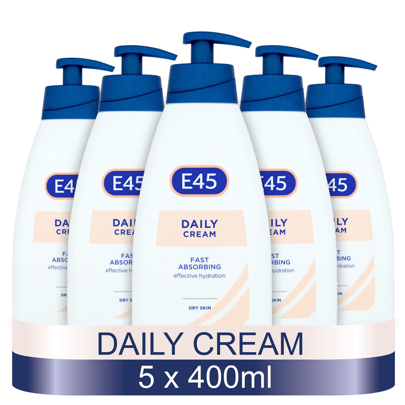 [Australia] - E45 Daily Bulk Moisturiser Cream, Pack of 5 x 400 ml 