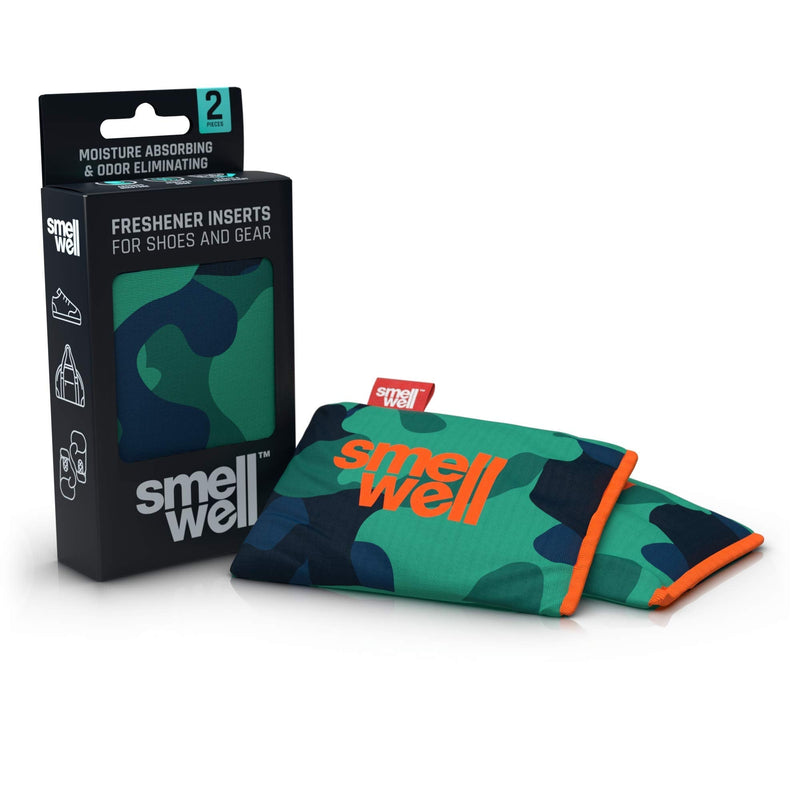 [Australia] - SmellWell Odour Eliminating Air Purifying Bags (2 Pack | 100g) Activated Bamboo Charcoal Air Freshener for use from Gym to Car to Home (Camo Green, Original) 