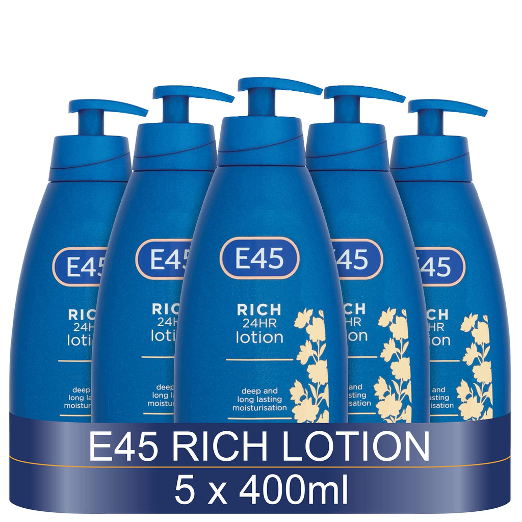 [Australia] - E45 Rich 24 Hours Moisturising Lotion Pack of 5 x 400 ml 