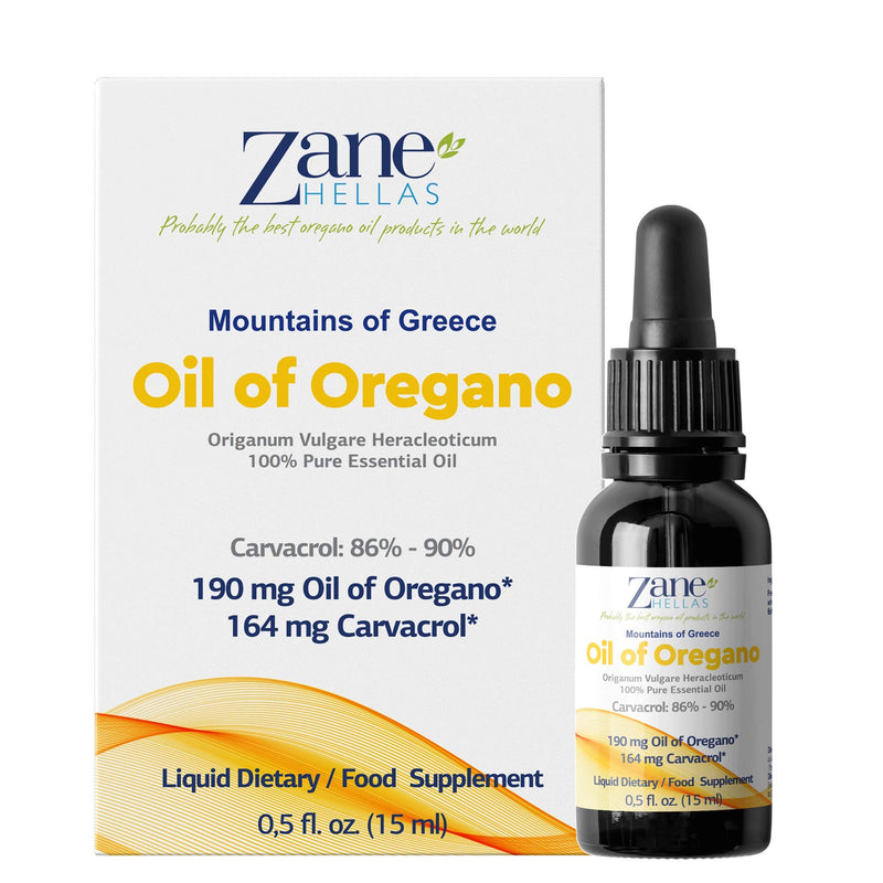 [Australia] - Zane Hellas 190 mg Oregano Oil-164 mg Carvacrol per Serving-4 Drops Daily. 100% Greek Undiluted Oil of Oregano. 86%-90% Min Carvacrol. Probably The Best Oregano Oil in The World. 0.5 fl. oz.- 15ml. 
