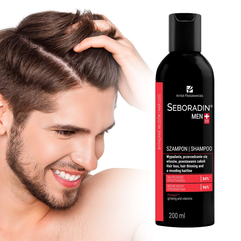 [Australia] - SEBORADIN MEN Hair Shampoo for Hair Loss, Hair Thinning Shampoo 200 ml | Vitamins and Natural Extracts for Thickening and Growth, Natur Technology | Hair & Scalp Treatment | Care & Receding Hairline 