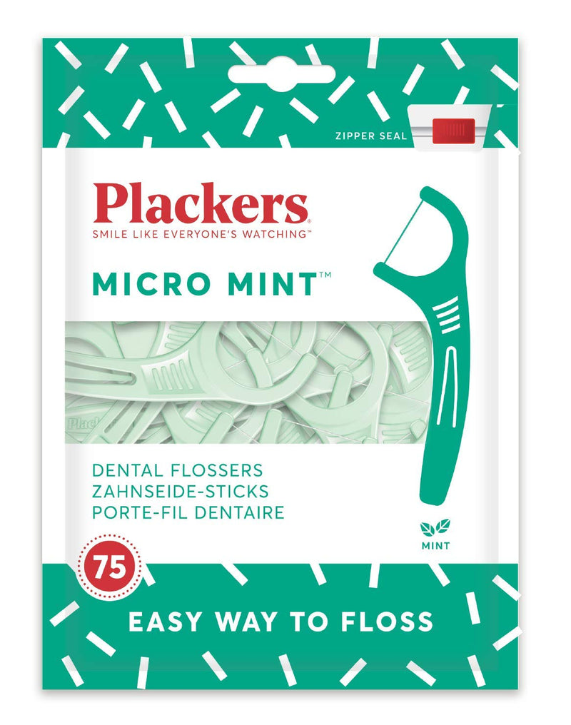 [Australia] - Plackers Dental Flossers Micro Mint, Green, 75 Count 