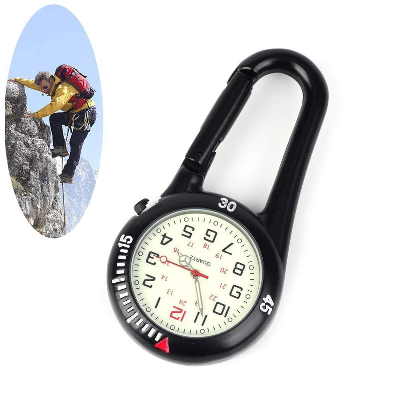 [Australia] - Clip on Carabiner Luminous Face FOB Watch Digital for Doctors Nurses Paramedics Chefs Sport Unisex Men Women Black 