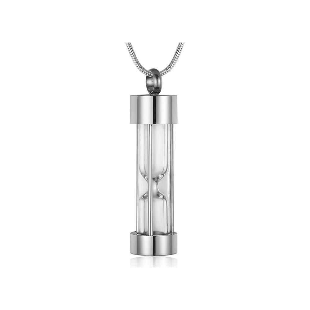 [Australia] - Eternity Love Cremation Jewelry Necklace Sterling Silver Hourglass Funeral Urn Necklace for Human Ashes Adult Memorial Keepsake Urn Pendant 