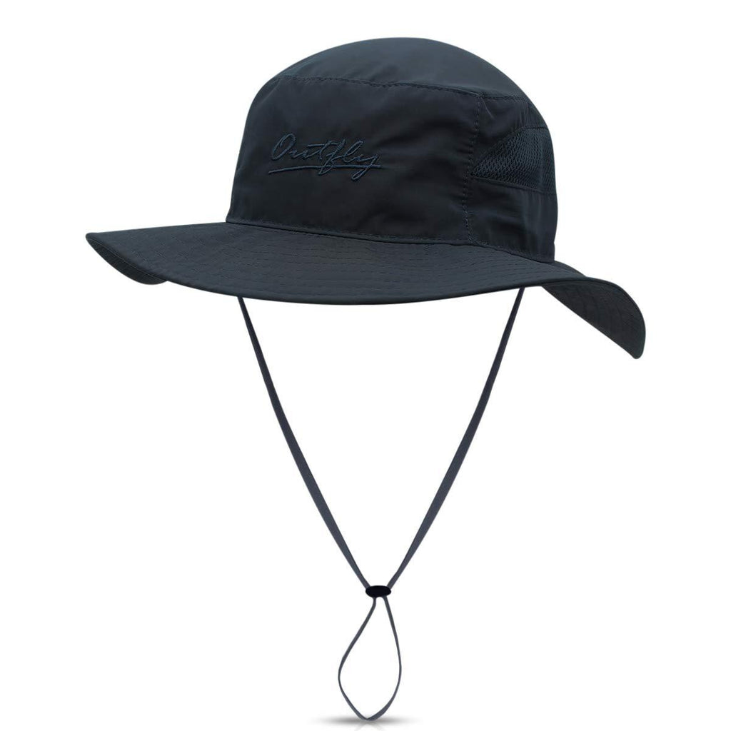 [Australia] - DORRISO Wide Brim Sun Hat Men Women Visor Bucket Hats Fisherman Hat Vacation Traveling Outdoor Climbing Mesh Soft Sunshade Cap Blue 