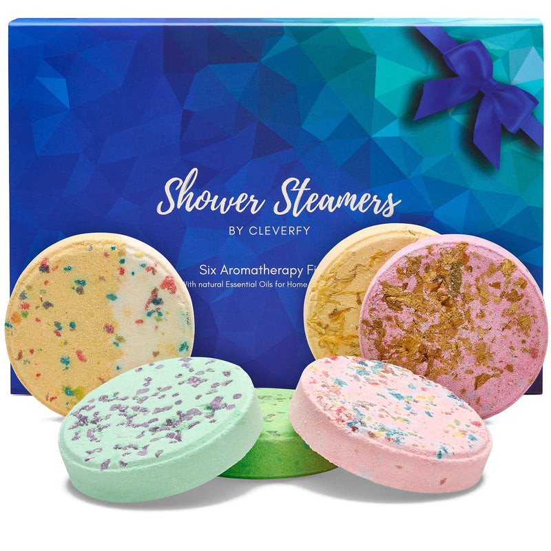 [Australia] - Cleverfy Shower Steamers Aromatherapy - Variety Pack of 6 Shower Bombs - Pamper Gifts for Women, Men or Best Friend. Blue Set with Essential Oils Blue 6-pack 