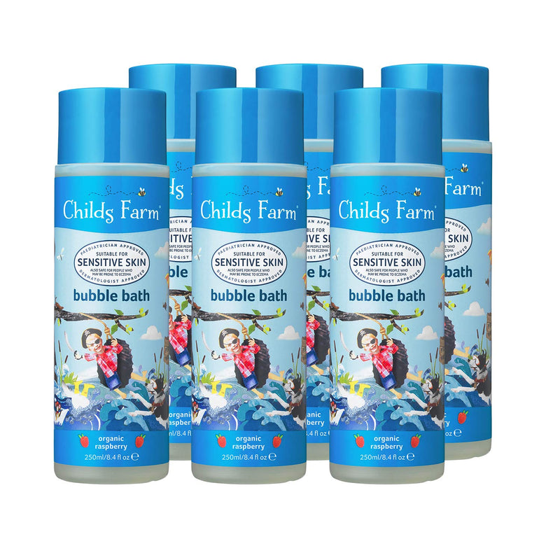[Australia] - Childs Farm Kids Bubble Bath Organic Sensitive Skin Cleans Hydrates Skin, Raspberry, 250 ml (Pack of 6), 1500 millilitre 250 ml (Pack of 6) 