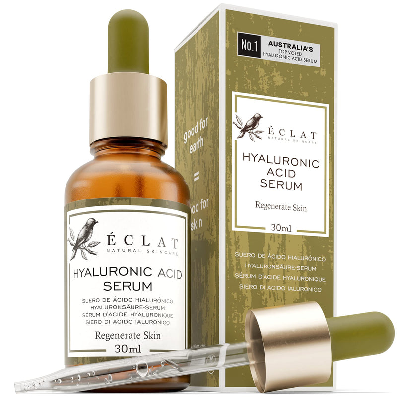 [Australia] - Organic Hyaluronic Acid Serum for Face - Firming, Plumping, Regenerating Moisturiser Anti-Aging Serum & Antioxidants - Hydrating Hyaluronic Acid Face Serum for Women - Dermatologist Developed, Vegan 
