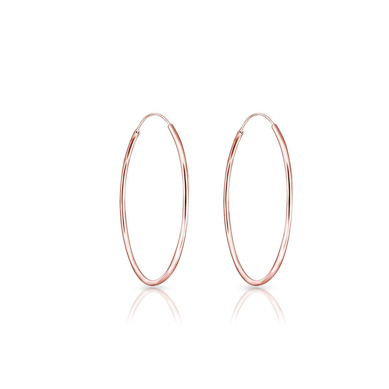 [Australia] - DTPsilver® 925 Sterling Silver Rose Gold plated TINY/SMALL/MEDIUM/LARGE Hoops/Sleepers Earrings - Thickness 1.5 mm - Diameter 8, 10, 12, 14, 16, 18, 20, 25, 30, 35, 40, 50, 60, 70, 80 mm 40 mm 