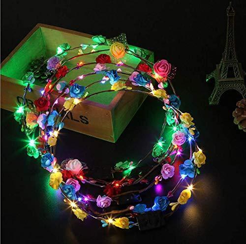 [Australia] - Flower Headband,6Pcs Flower Crown Garland Headband Flower Headdress Floral Headband for Women Girls Hair Accessories Birthday Wedding Festival Party－Pengcheng 