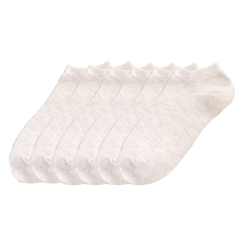 [Australia] - YMWALK Women Socks Comfortable Cotton Casual Socks Low Cut Ankle Socks Breathable Liner Short Crew Socks for Running Walking Fitness Outdoor Sports 02-cream 