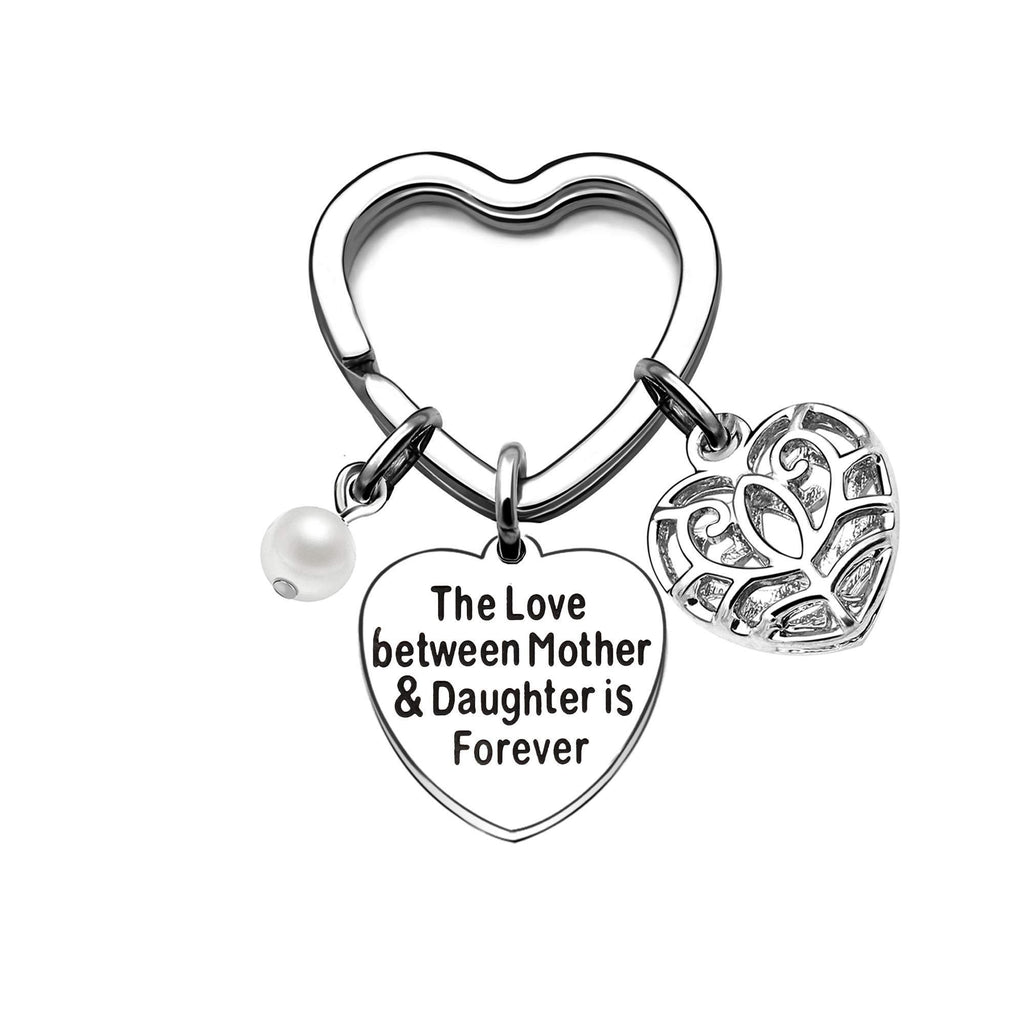 [Australia] - KENYG The Love Between Mother and Daughter is Forever Silver Stainless Steel Key Ring Key Tags Family Gifts 