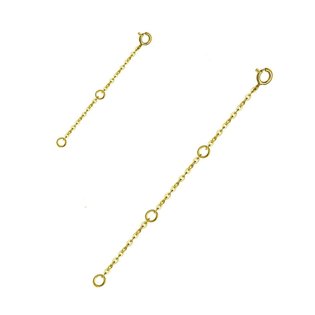 [Australia] - WINNICACA S925 Sterling Silver Necklace Extender Bracelet Extender Chains for Jewellery Making,2 Pieces Set 2 pcs pack gold 