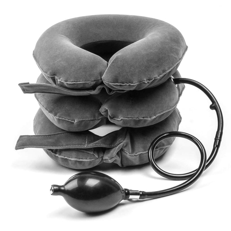 [Australia] - Zhichengbosi Neck Traction Device, 3 Layers Inflatable Neck Traction Reduce Head & Shoulder Pain, Adjustable Cervical Neck Stretcher Collar 