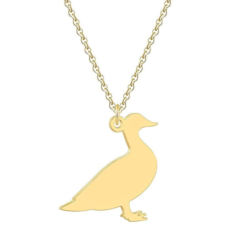 [Australia] - Duck Necklace Animal Charm Pendant Personalized Pet Duck Goose Jewelry Farm Animal Long Necklaces Funny Gift Gold 