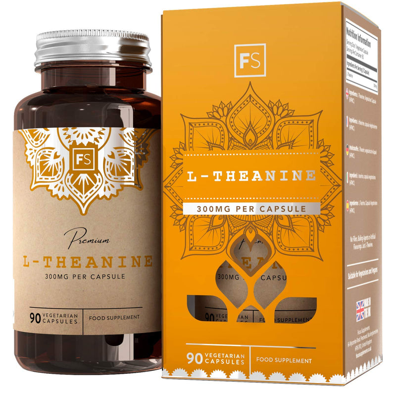 [Australia] - FS L Theanine High Strength 300mg | No Fillers or Binders just L-Theanine and a Vegan Capsule | 90 Vegan Capsules | Nootropic Supplement | 3 Month Supply | Non GMO | Gluten Free | Made in The UK 90 Count (Pack of 1) 