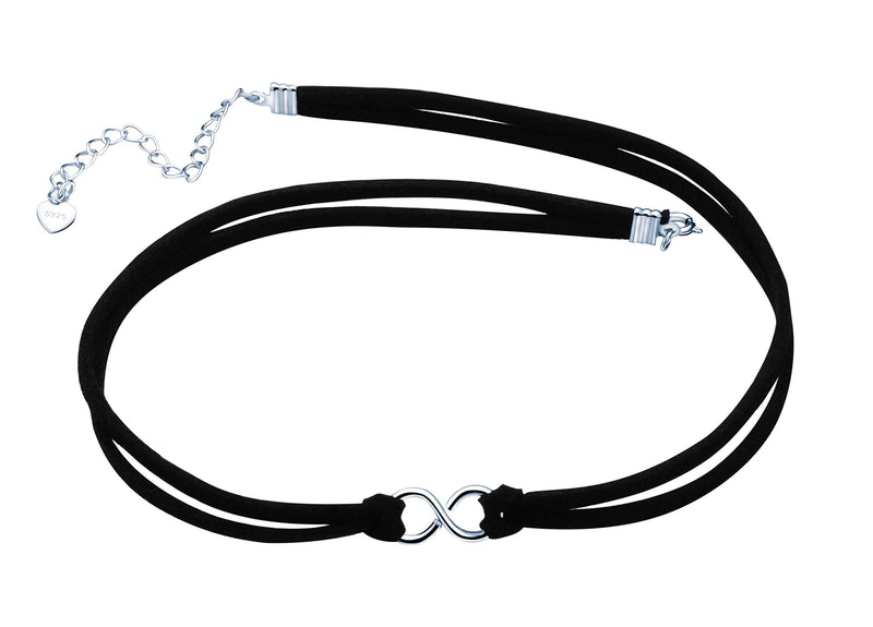 [Australia] - Yumilok Women Choker 925 Sterling Silver Infinity Symbol Choker for Teens Girls Adjustable Chain 