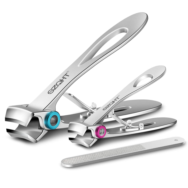 [Australia] - SZQHT Extra Wide Jaw Opening Nail Clippers for Thick Nails Cutter for Ingrown Toenail Clippers & Fingernails Manicure Set,Pedicure Kit,Men & Women(Silver) Silver 