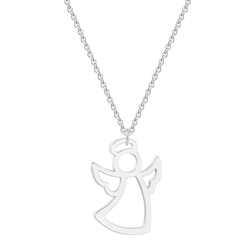 [Australia] - Chandler Tiny Angel Necklace Guardian First Communion Gift Minimalist Cute Lovely Gift for Daughter Wholesale Drop Shipping Silver 