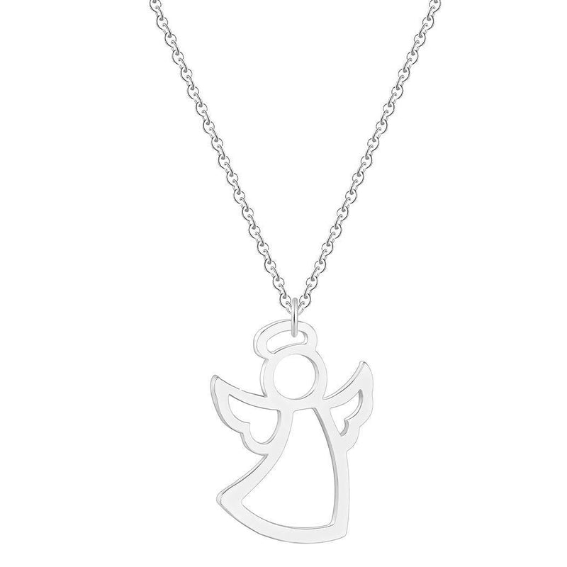 [Australia] - Chandler Tiny Angel Necklace Guardian First Communion Gift Minimalist Cute Lovely Gift for Daughter Wholesale Drop Shipping Silver 