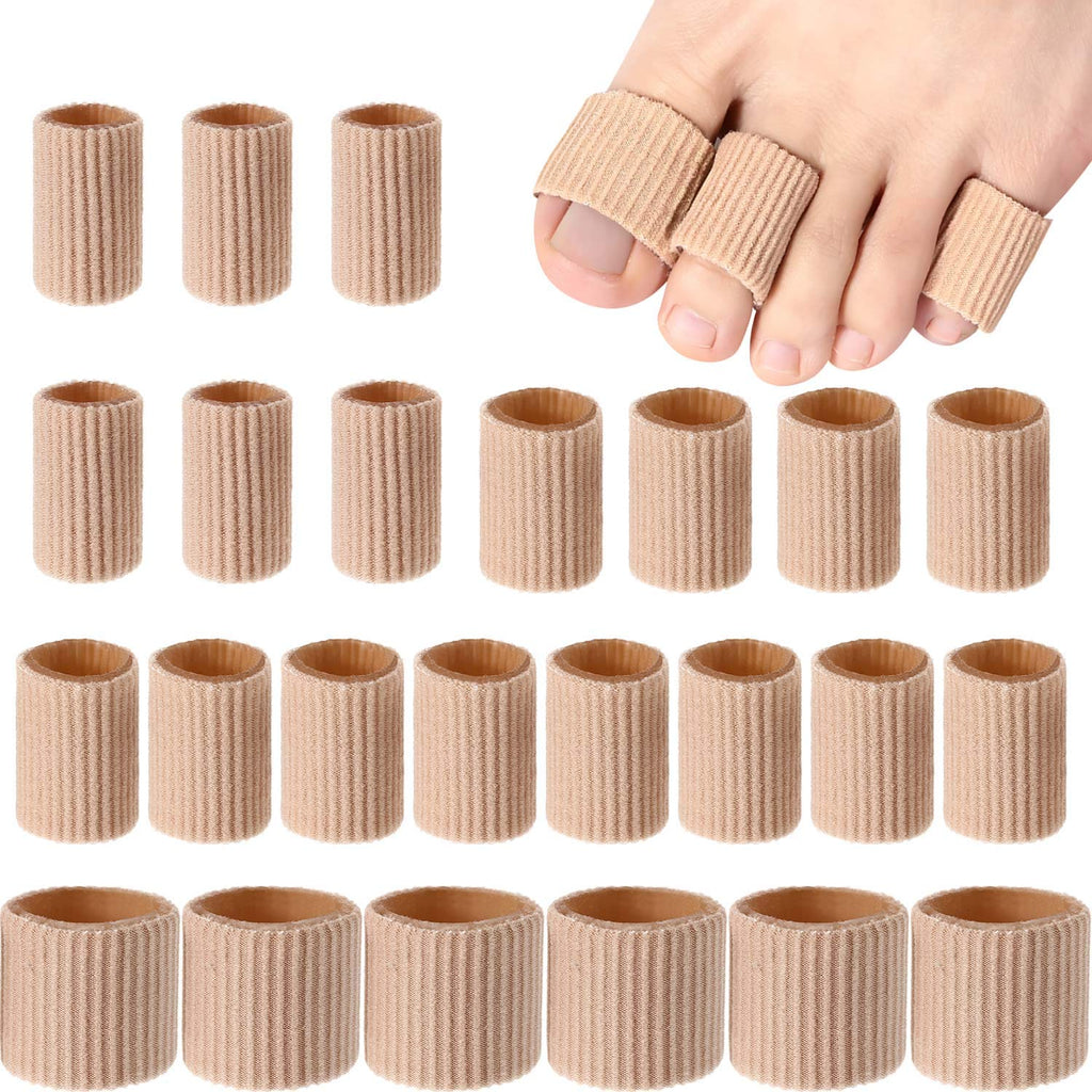 [Australia] - 24 Pieces Toe Cushion Tube 0.98 Inches Toe Tubes Sleeves Soft Gel Corn Pad Protectors for Cushions Corns, Blisters, Calluses, Toes and Fingers, 3 Size (Mixed Size Toe Cushion Tube, 24 Pieces) 