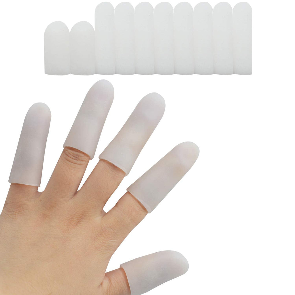 [Australia] - 10 Pieces Gel Finger Cots, Finger Protector Support Finger Sleeves Great for Trigger Finger, Hand Eczema, Finger Cracking, Finger Arthritis. (10 Pieces) 