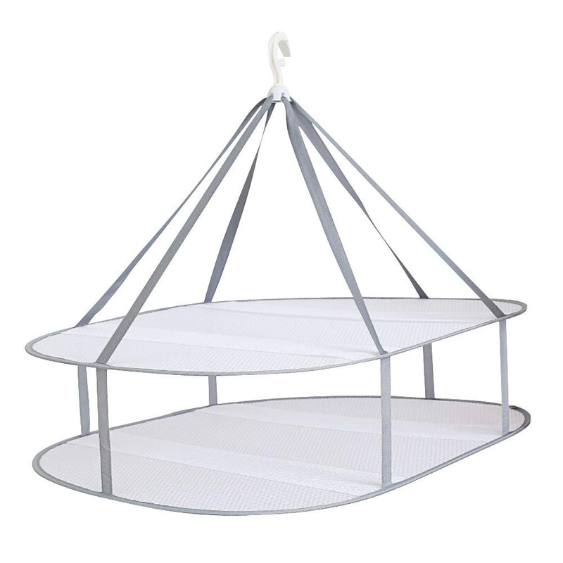 [Australia] - AYE Large Size Sweater Hanging Dryer, 2 Tier Folding Drying Rack, Lay Flat to Dry Mesh Clothes Hanger for Sweater, Delicates and Swimsuit 