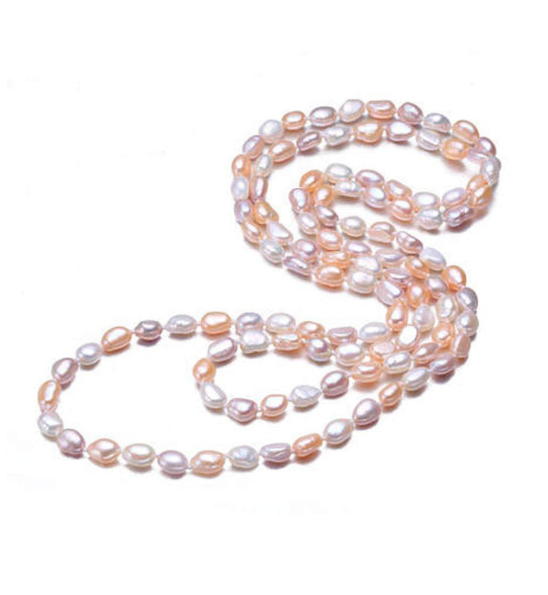 [Australia] - TreasureBay Multi colour 9-10mm Baroque Pearl Necklace 160cm Long 